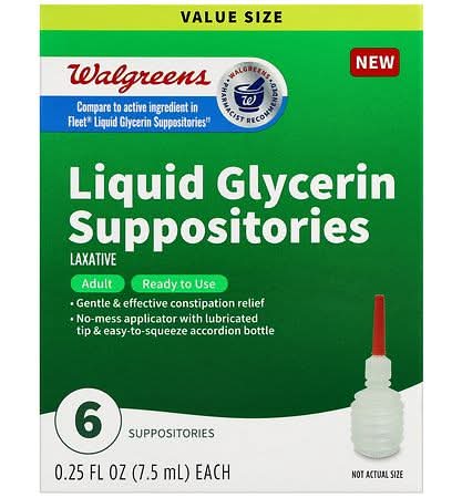 Walgreens Adult Liquid Glycerin Suppositories Laxative (6 x 0.25 fl oz)