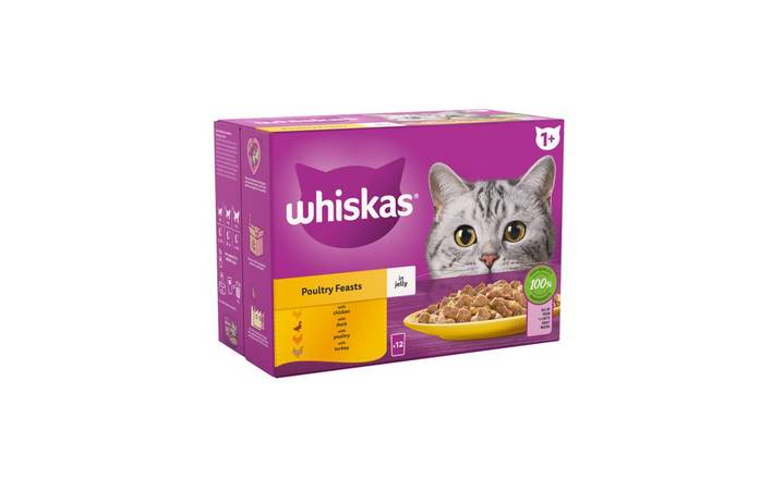 Whiskas Poultry In Jelly Pouch 85g 12pk (404681)