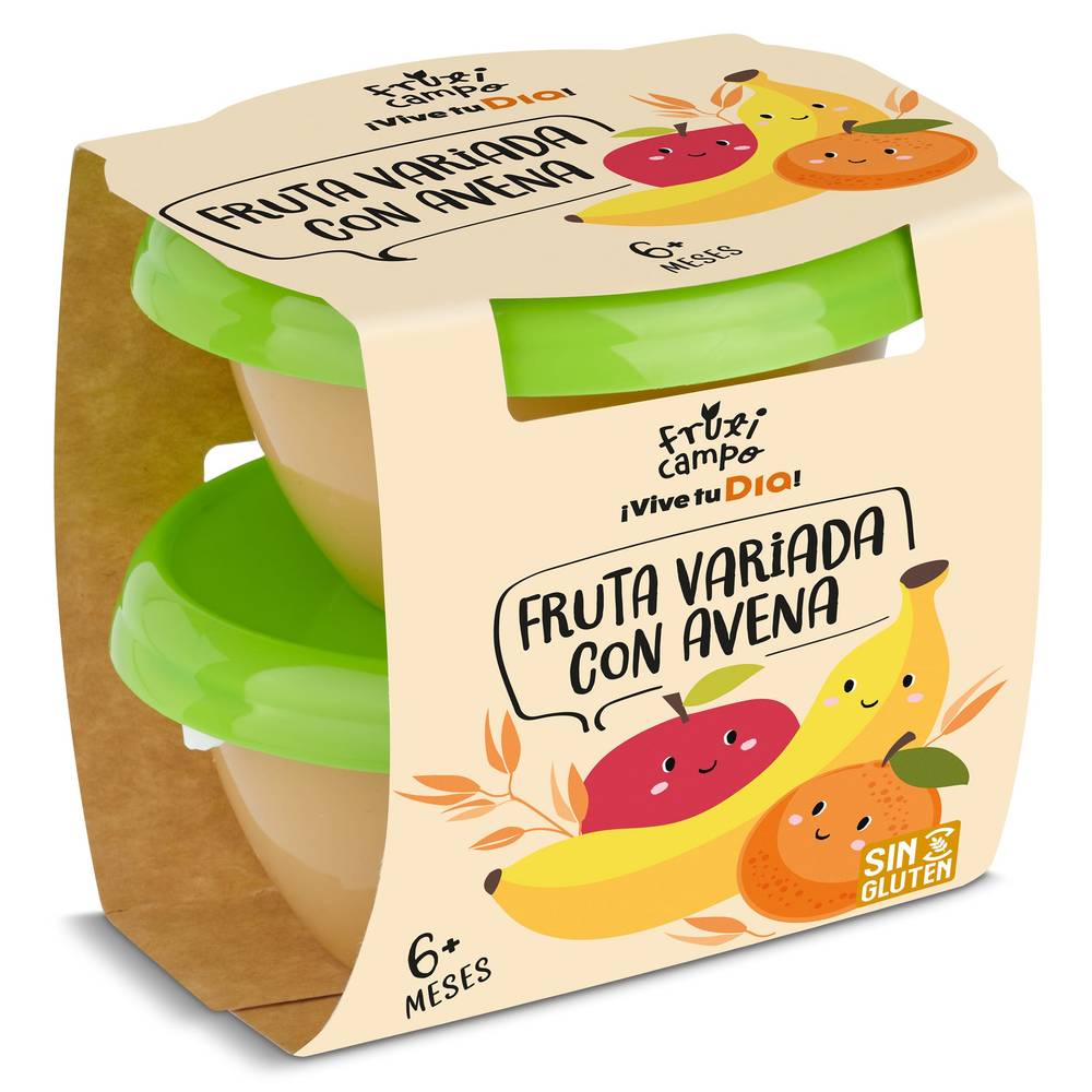 Puré De Fruta Variada Con Avena Fruticampo De Dia Pack 2 X 130 G