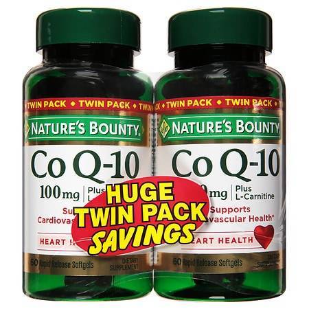 Nature's Bounty Co Q-10 100 mg Support Heart Health Twin pack Softgels