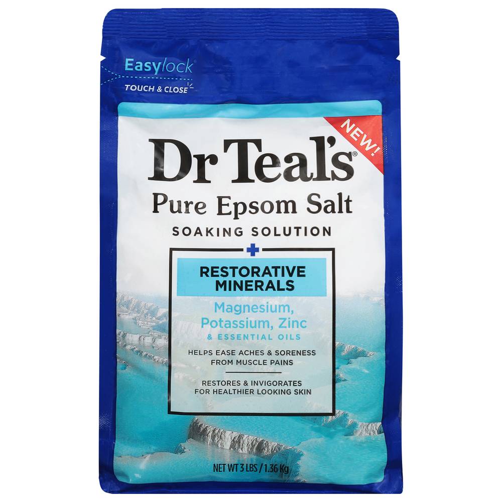 Dr Teal's Pure Epsom Magnesium Salt Soak With Restorative Minerals (3 lbs)