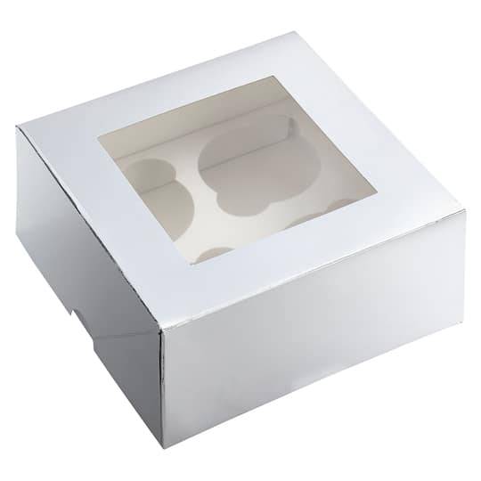 Silver And White Cupcake Boxes By Celebrate It