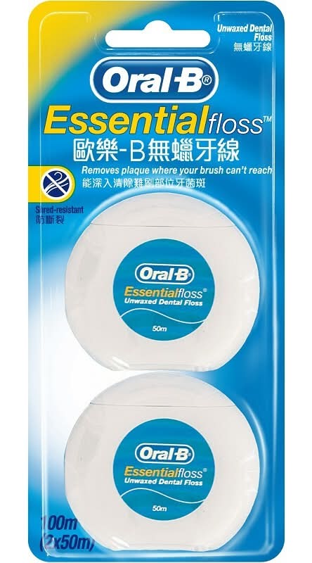 歐樂B牙線-無蠟50Mx2 <1PC個 x 1 x 2PC個>