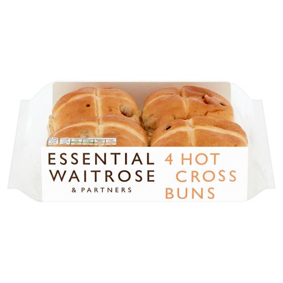 Essential Waitrose Hot Cross Buns (4 ct)