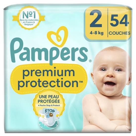 Pampers - Couches bébé premium protection, Taille 2 (54)