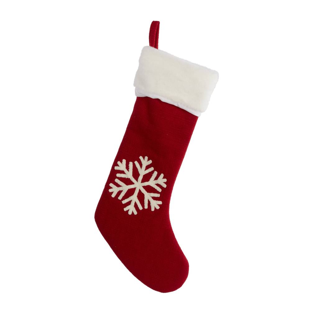 Holiday Living 10-in Red Snowflake Christmas Stocking | LS210116