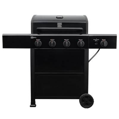 Kenmore 4 Burner Open Cart Grill with Side Burner PG-40406S0L-1 Stainless Steel and Black