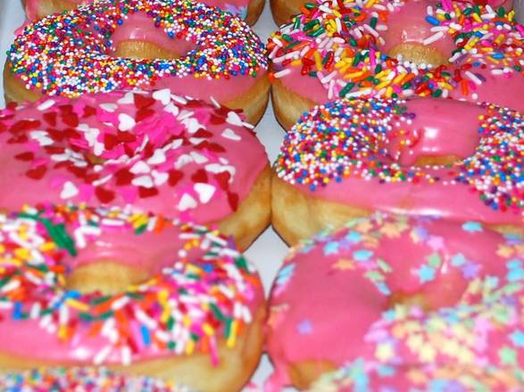 Strawberry Icing with Sprinkled Donuts