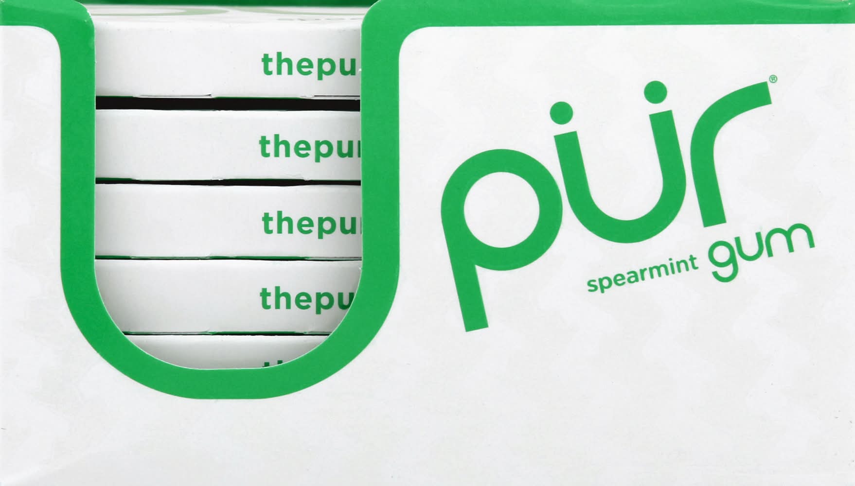 PÜR Aspartame Free Chewing Gum, Spearmint (4 oz, 9 ct)