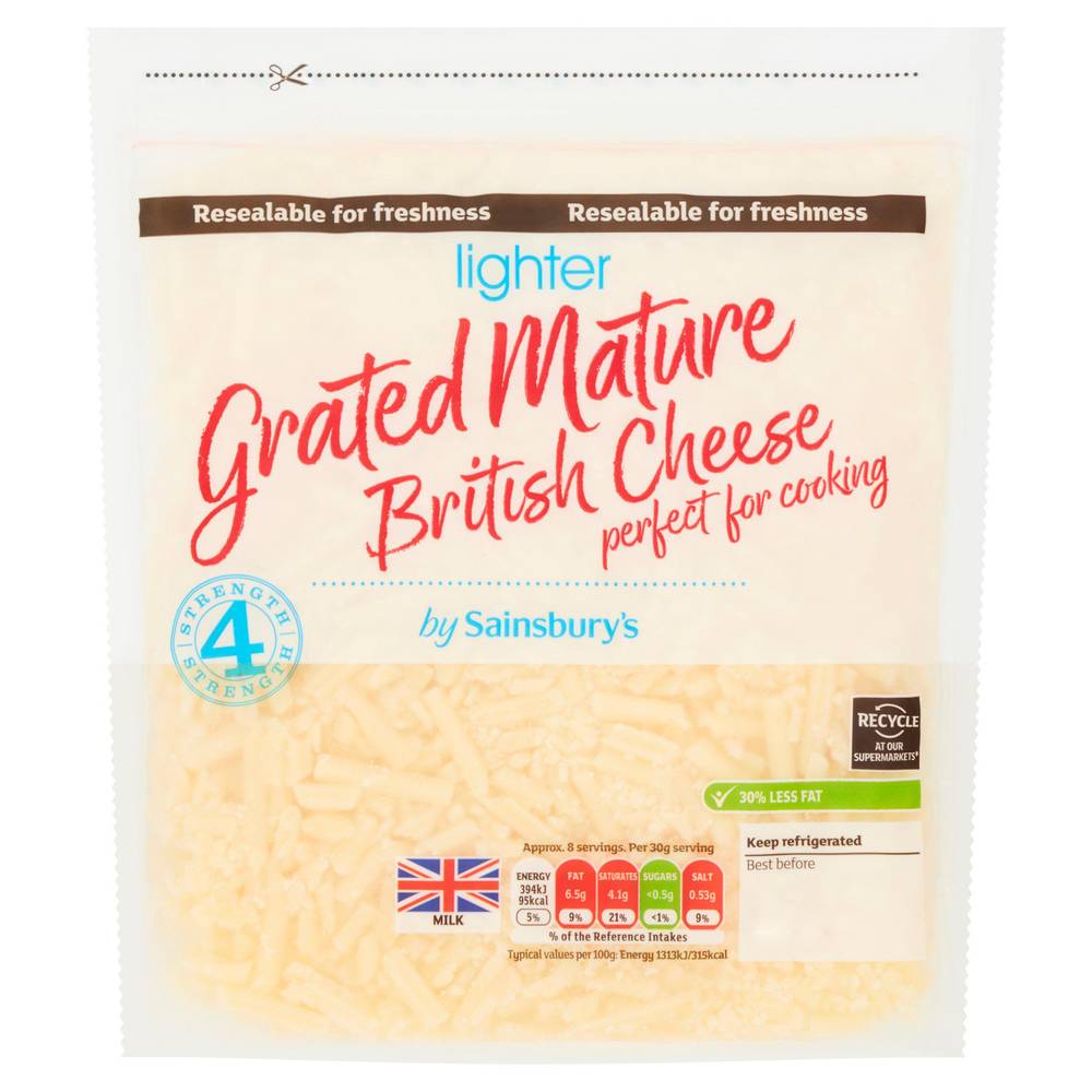 Sainsbury's Lighter Mature Grated Cheese 250g