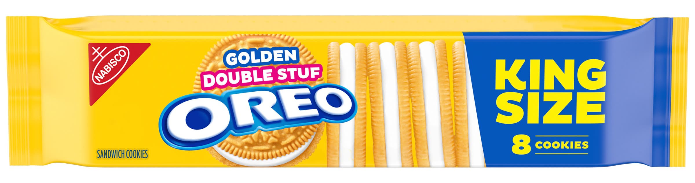 Oreo Golden Double Stuf King Size Sandwich Cookies (4.15 oz, 8 ct)