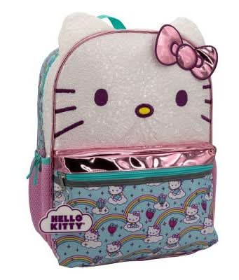 Hello Kitty Kids' Backpack, 16 in, Pink-Blue