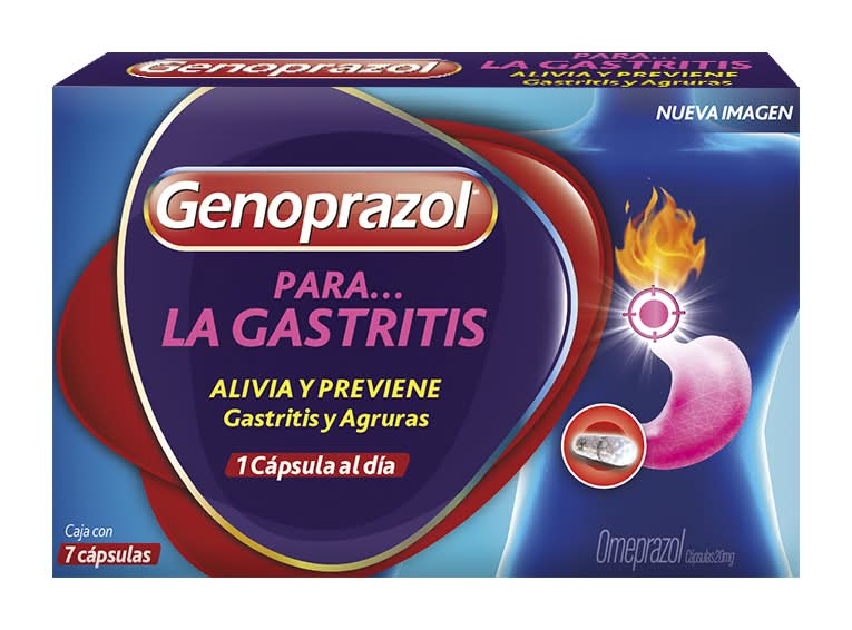 Genoprazol · Omeprazol cápsulas 20 mg (7 un)