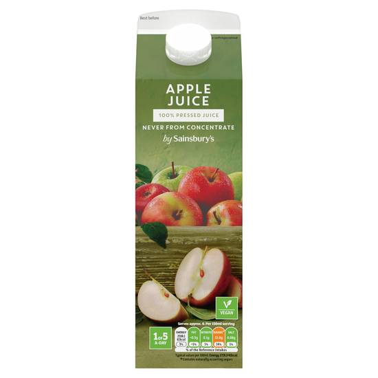 Sainsbury's 100% Pressed Apple Juice,  Not From Concentrate 1L