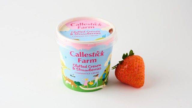 Mini Pot of Callestick Clotted Cream Strawberry (125ml) (V)