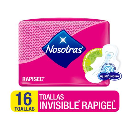 Nosotras Toallas Invisible Rapigel X 16 Uni