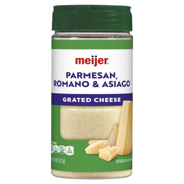 Meijer Grated Parmesan, Romano & Asiago Cheese (8 oz)