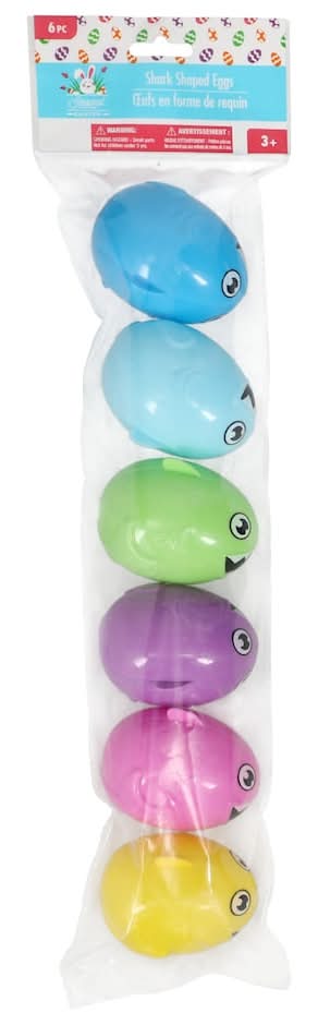 Shark Buddies Fillable Plastic Easter Eggs, 6 ct.