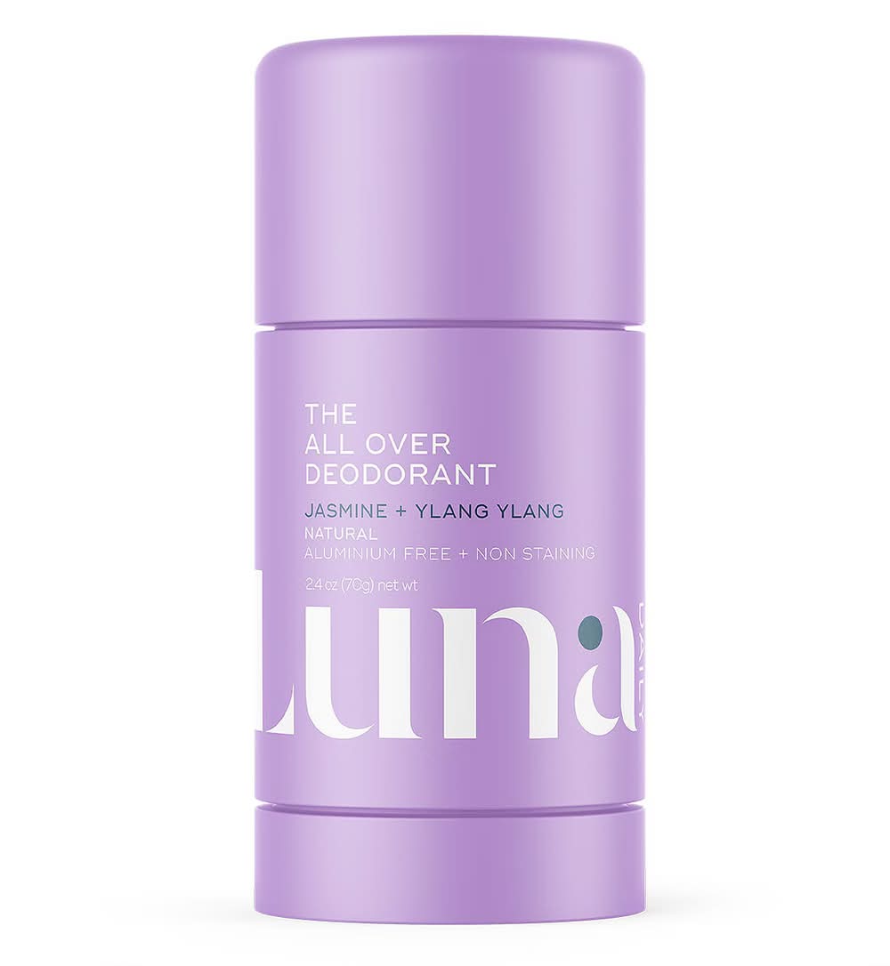 Luna Jasmine + Ylang Ylang, The All Over Natural Non Staining Aluminium Free Body Deodorant Stick (70g)