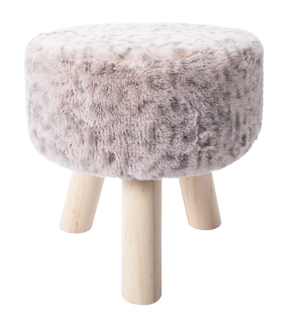 Plush Foot Stool Leopard