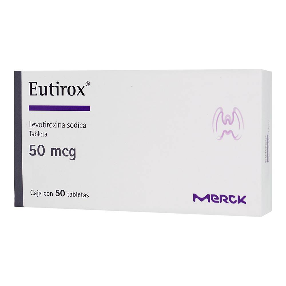 Merck eutirox levotiroxina sódica tabletas 50 mcg (50 piezas)