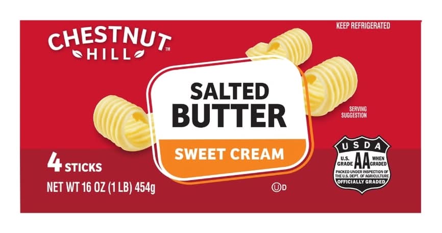 Chestnut Hill Sweet Cream Salted Butter, 4pc Pack.