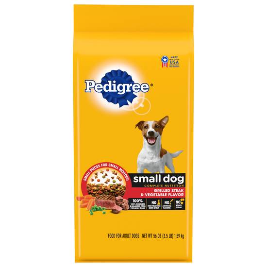 Pedigree Small Dog Complete Nutrition Grilled Steak & Vegetable Flavor Food For Adult Dogs