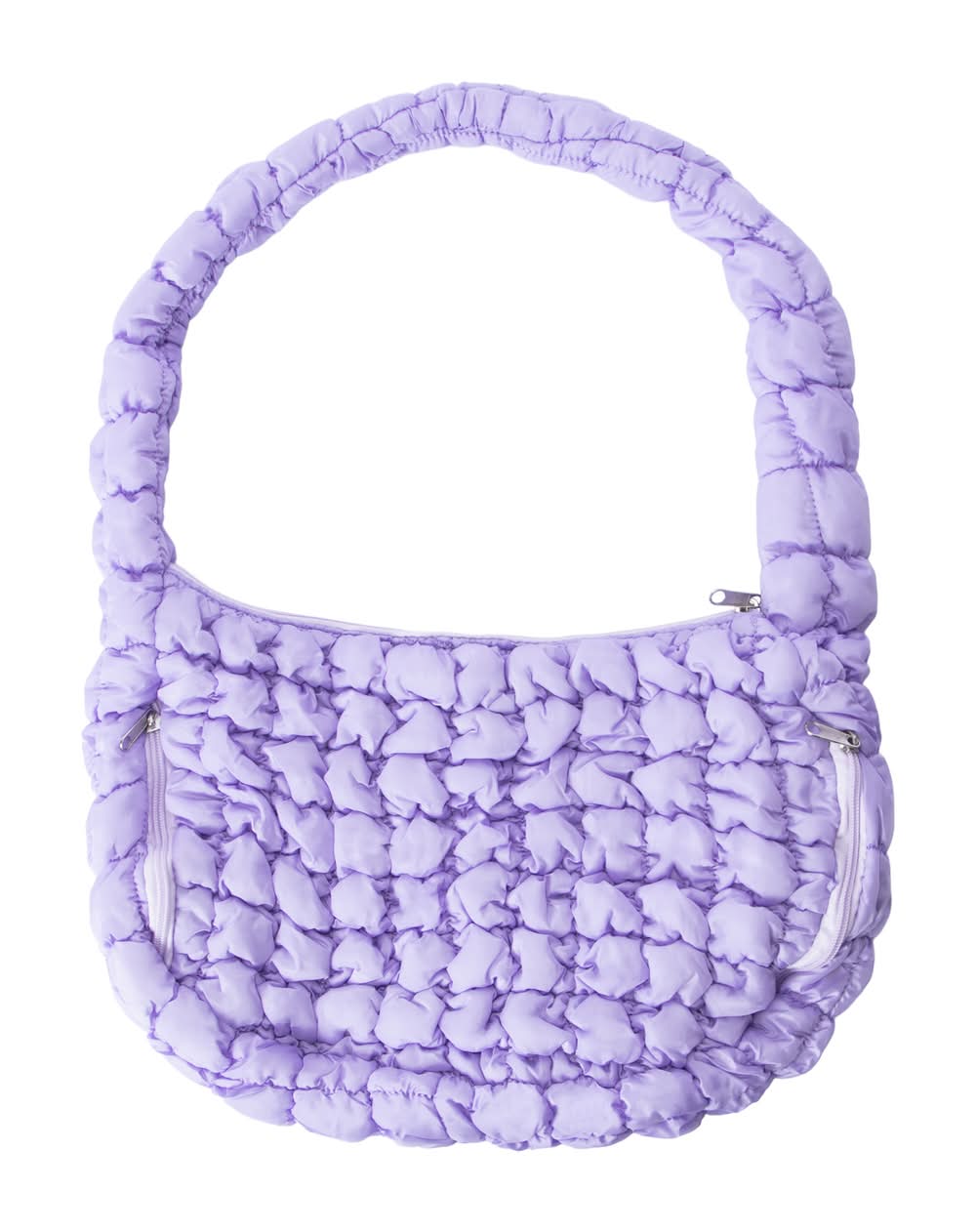 Puffy Quilted Handbag Purple
