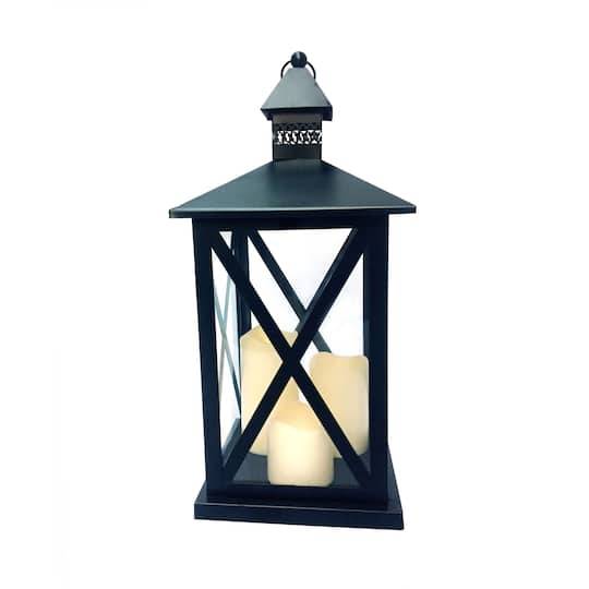 19" Lantern With Led Candles By Ashland