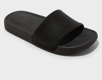 Kids' Tatum Comfort Slides - All In Motion™ Black 2: Slip-On Sandals, EVA Insole, Recycled Polyester Lining, Treaded Outsole