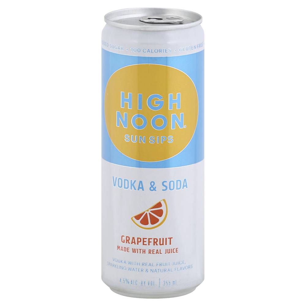 High Noon Sun Sips Vodka & Soda (4 pack, 355 ml) (grapefruit)