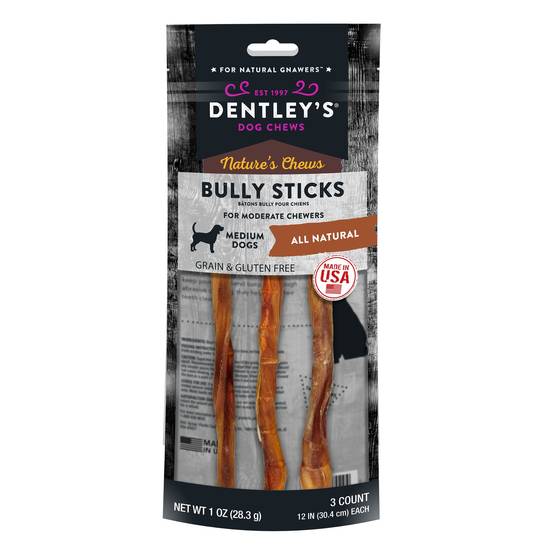Dentley's Nature's Bully Stick Dog Chew (12 in)