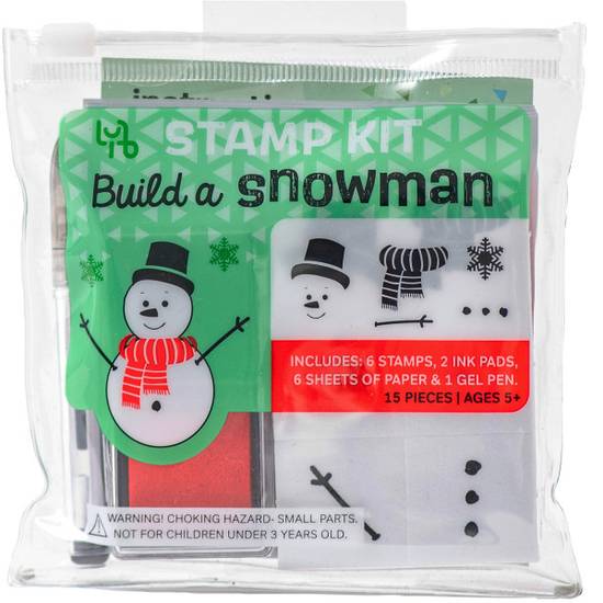 Little Yellow Bicycle Holiday Craft Kit, Mini Snowman Stamp