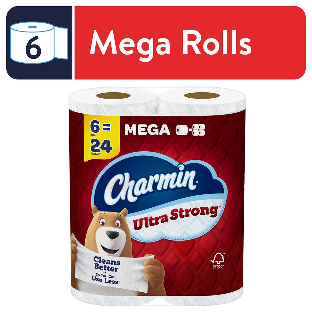 Charmin Ultra Strong Toilet Paper 6 Mega Rolls, 242 Sheets Per Roll