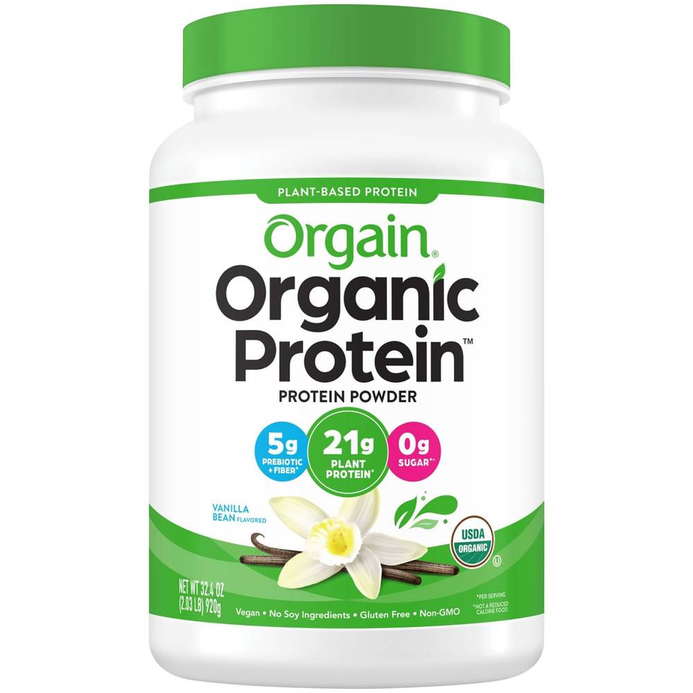 Orgain Plant Based Protein Powder, Vanilla Bean (32.48 oz)