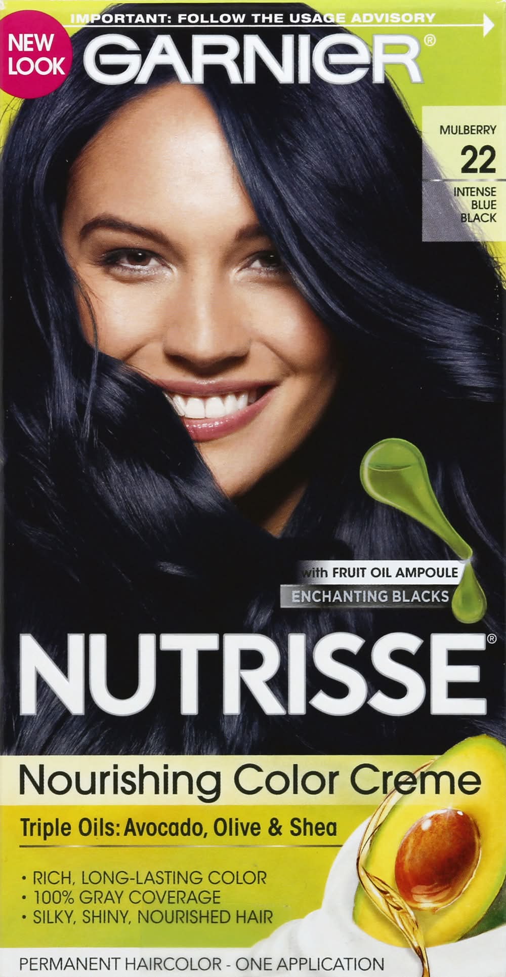 Garnier Nutrisse Mulberry 22 Intense Blue Black Permanent Haircolor (7.7 oz)