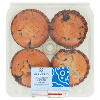Co-op Bakery 4 Blueberry Muffins