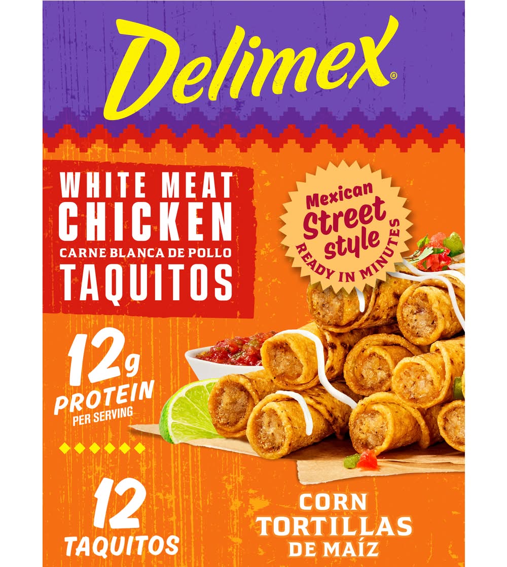 Delimex White Meat Chicken Corn Taquitos (12 oz, 12 ct)