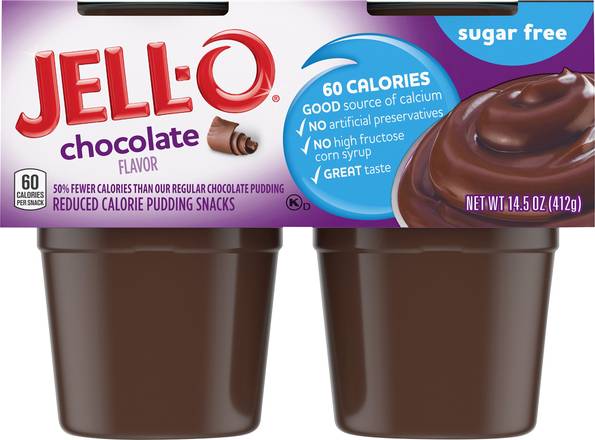 Jell-O Sugar Free Chocolate Flavor Pudding Snacks (4 ct)