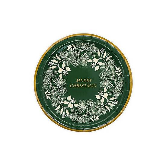Bee & Willow™ 18-Count "Merry Christmas" Wreath Disposable Salad Plates
