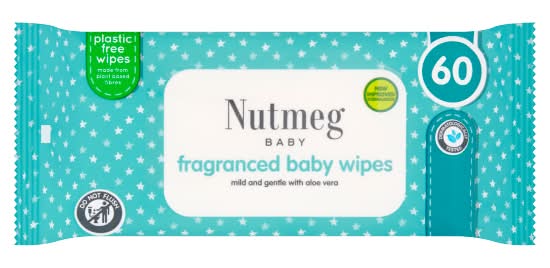 Nutmeg Fragranced Baby Wipes (60 pack)
