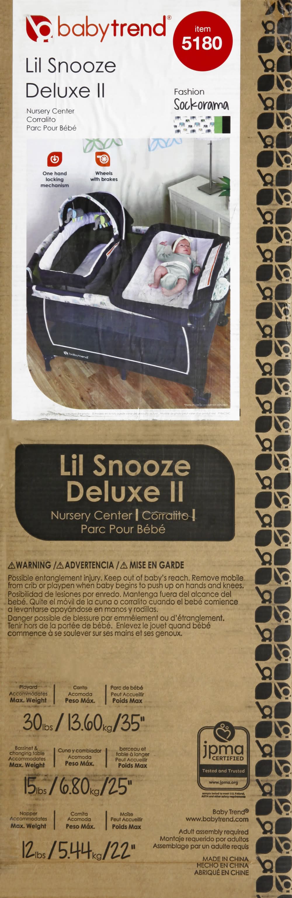 Baby Trends Fashion Sockorama Lil Snooze Deluxe Ii Nursery Center (27.6 lbs)