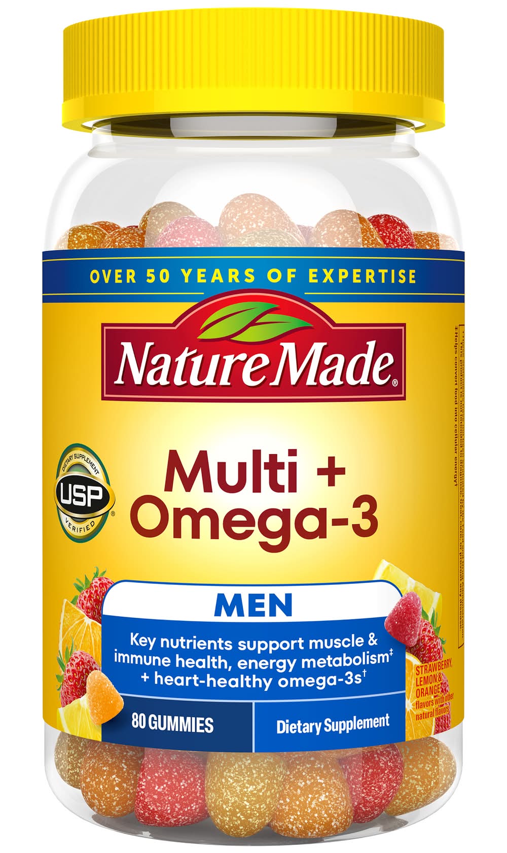Nature Made Multi+ Omega -3 For Him Gummies, Assorted (0.9 lbs, 80 ct)