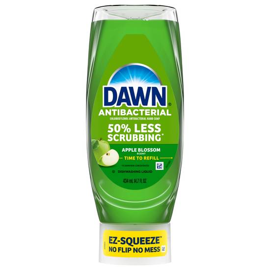 Dawn Antibacterial Ez-Squeeze Dishwashing Liquid Dish Soap,Apple Blossom Scent, 14.7 fl oz