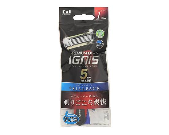 ◎貝印IGNISディスポ5枚刃1Pジェル付き【洗面浴用】