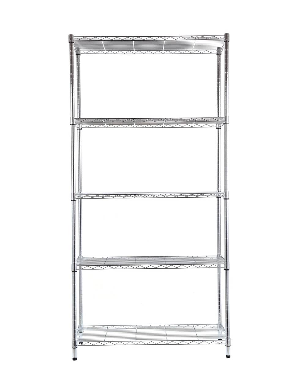 Style Selections Steel 5-Tier Utility Shelving Unit (36-in W x 16-in D x 72-in H) Chrome, (350-lb Capacity Per Shelf) | E4090OBH501