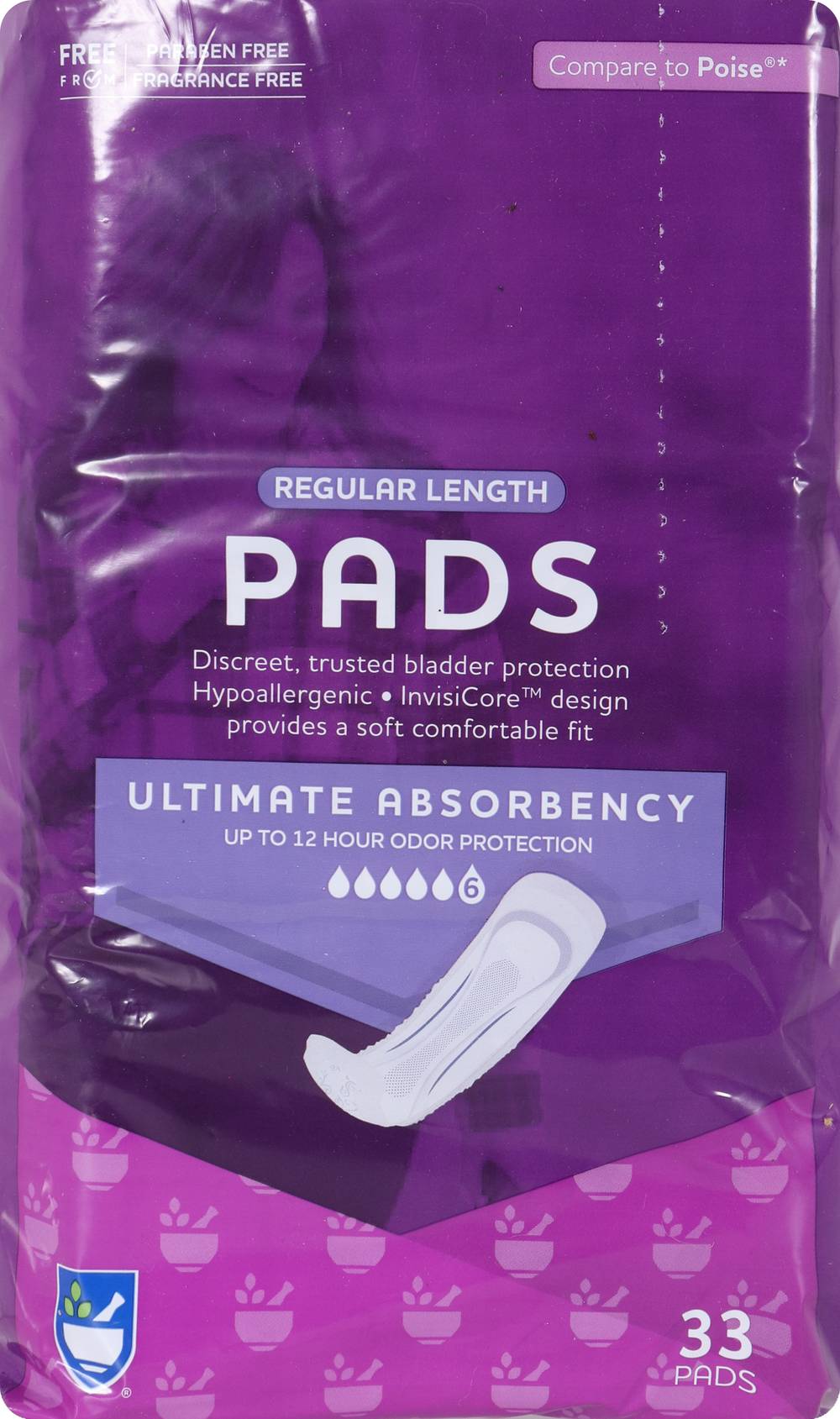 Rite Aid Bladder Control Pads for Women Ultimate Absorbency Regular Length (33 ct)