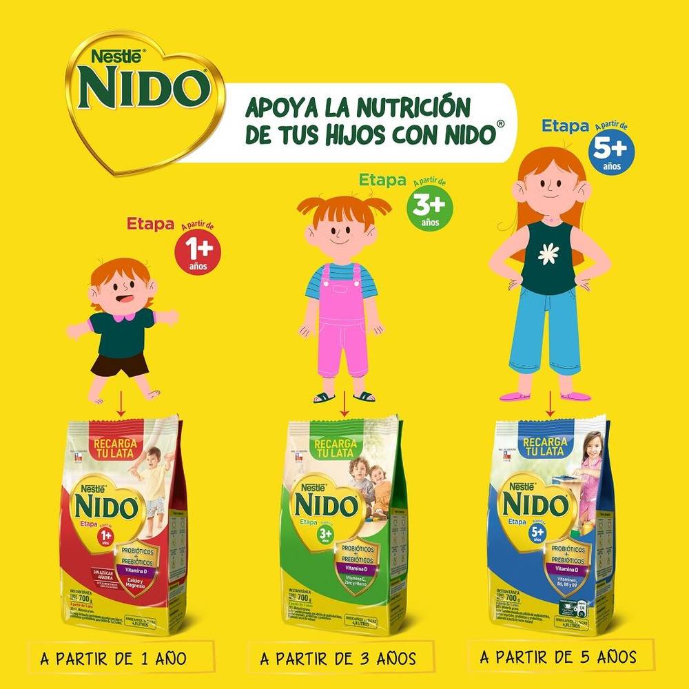 Leche en Polvo Semidescremada 800 Nido 1+ NIDO