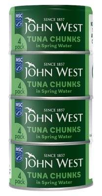 John West Tuna Chunks in Spring Water (4 pack)