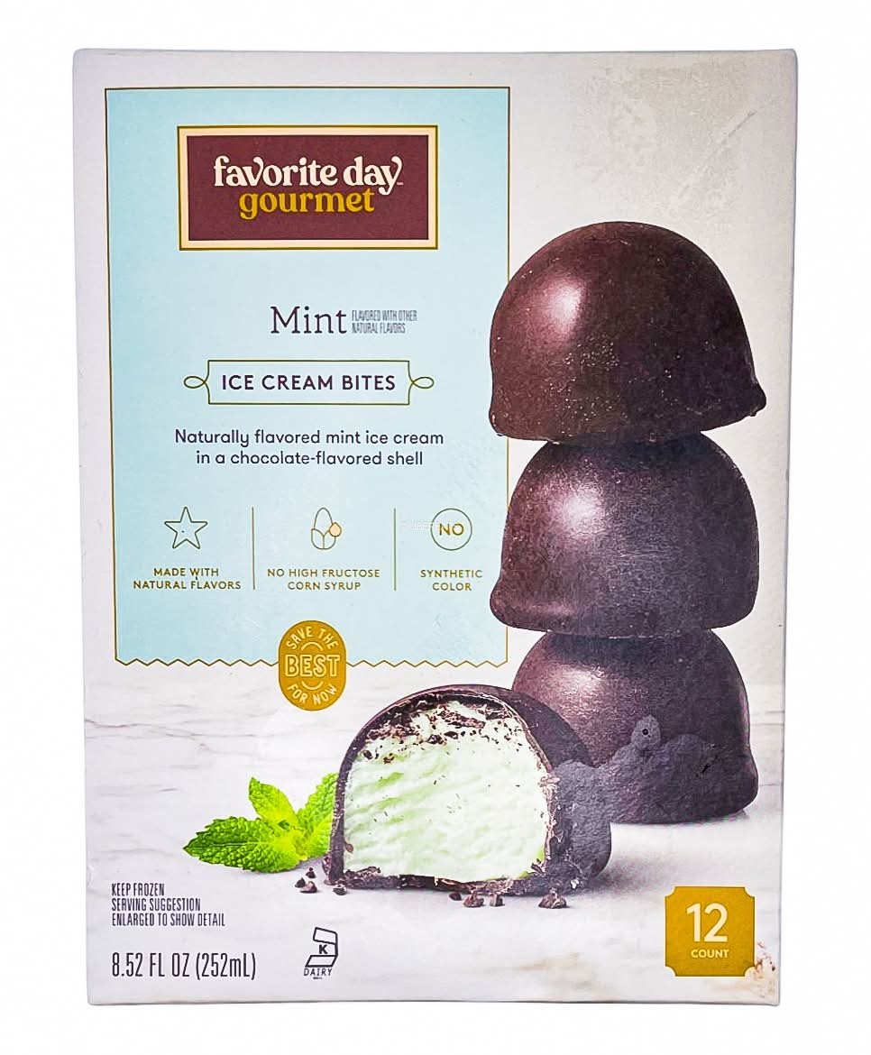 Favorite Day Gourmet Ice Cream Bites, Mint (8.52 fl oz, 12 ct)